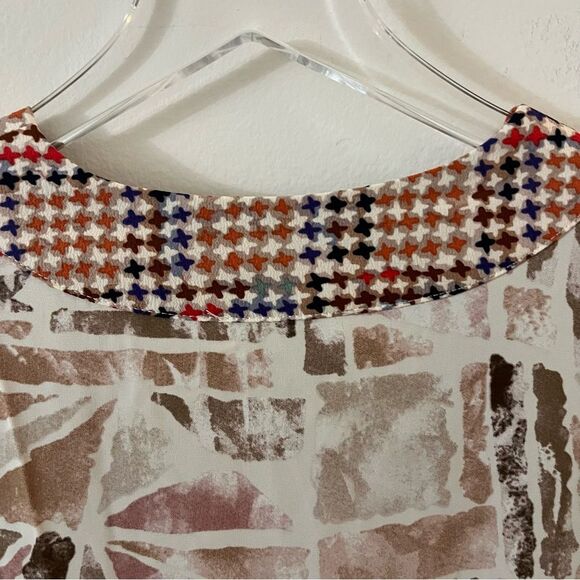 Entro Boho Tiered Mini Dress Geometric Lightweight Tunic Cottage Flowy small NWT - Picture 11 of 14